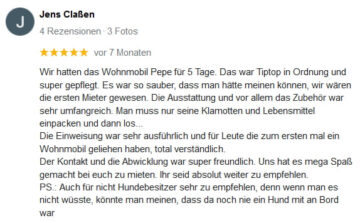 Google Rezension für Waumobil Mietstation Grefrath