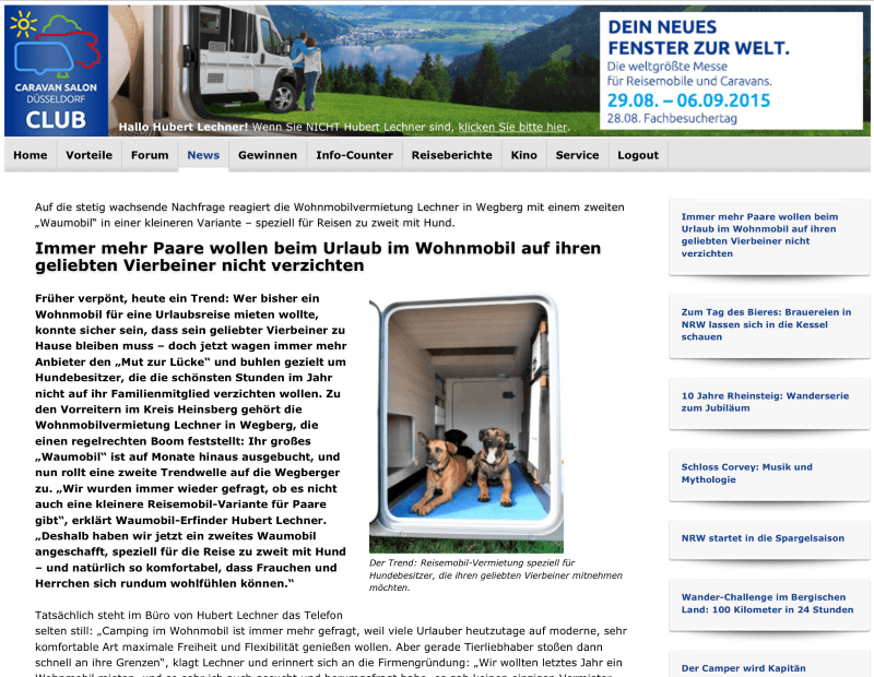 Artikel im Caravan Salon Magazin